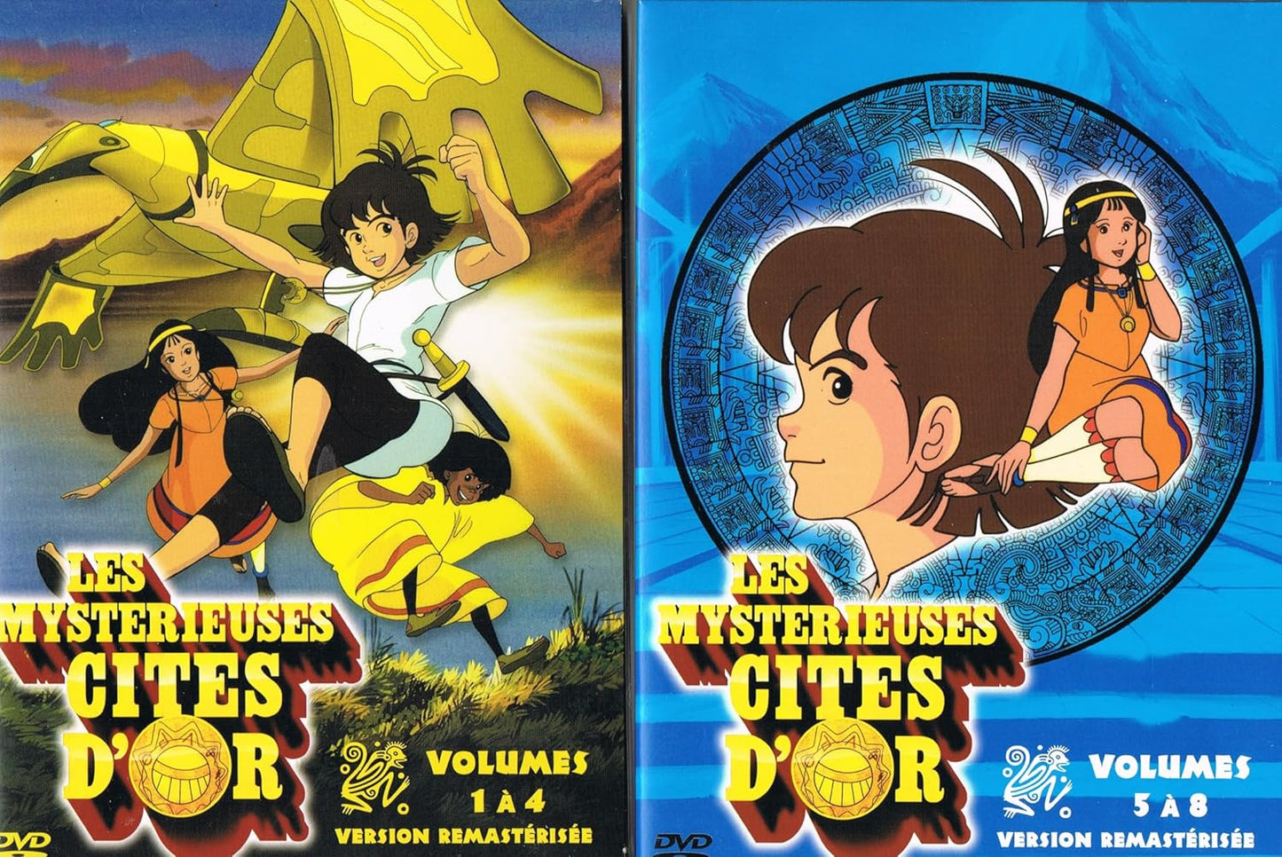 Les Mystérieuses cités d'or : Intégrale saison 1 : Version Remasterisée (Original French ONLY Version - NO English Options) 1982 (Coffret 8 DVD) (Region 1 NTSC Fabriqué au Canada) Saison de 39 épisodes de 28 minutes.