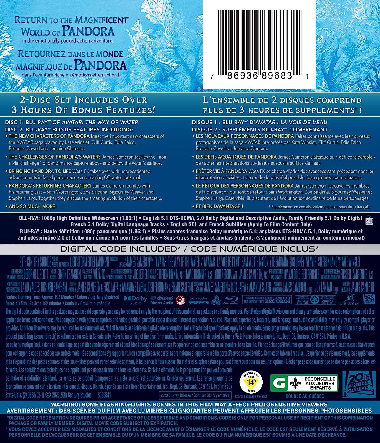 Avatar: The Way of Water / La Voie de L'Eau [Blu-ray] (Bilingual)