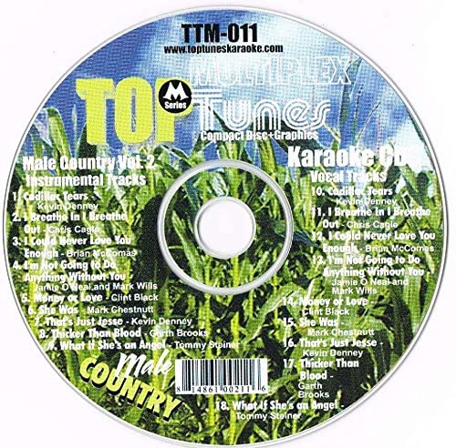 Top Tunes Karaoke/ Male Country Vol. 2 (CDG/ CD+G Karaoke) [Audio CD] (In the sryle of: Kevin Denny/ Chris Cagle/ Brian McComas/ Jamie O Neal/ Mark Wills/ Clint Black/ Mark Chesnutt/ Garth Brooks/ Tommy Steiner)