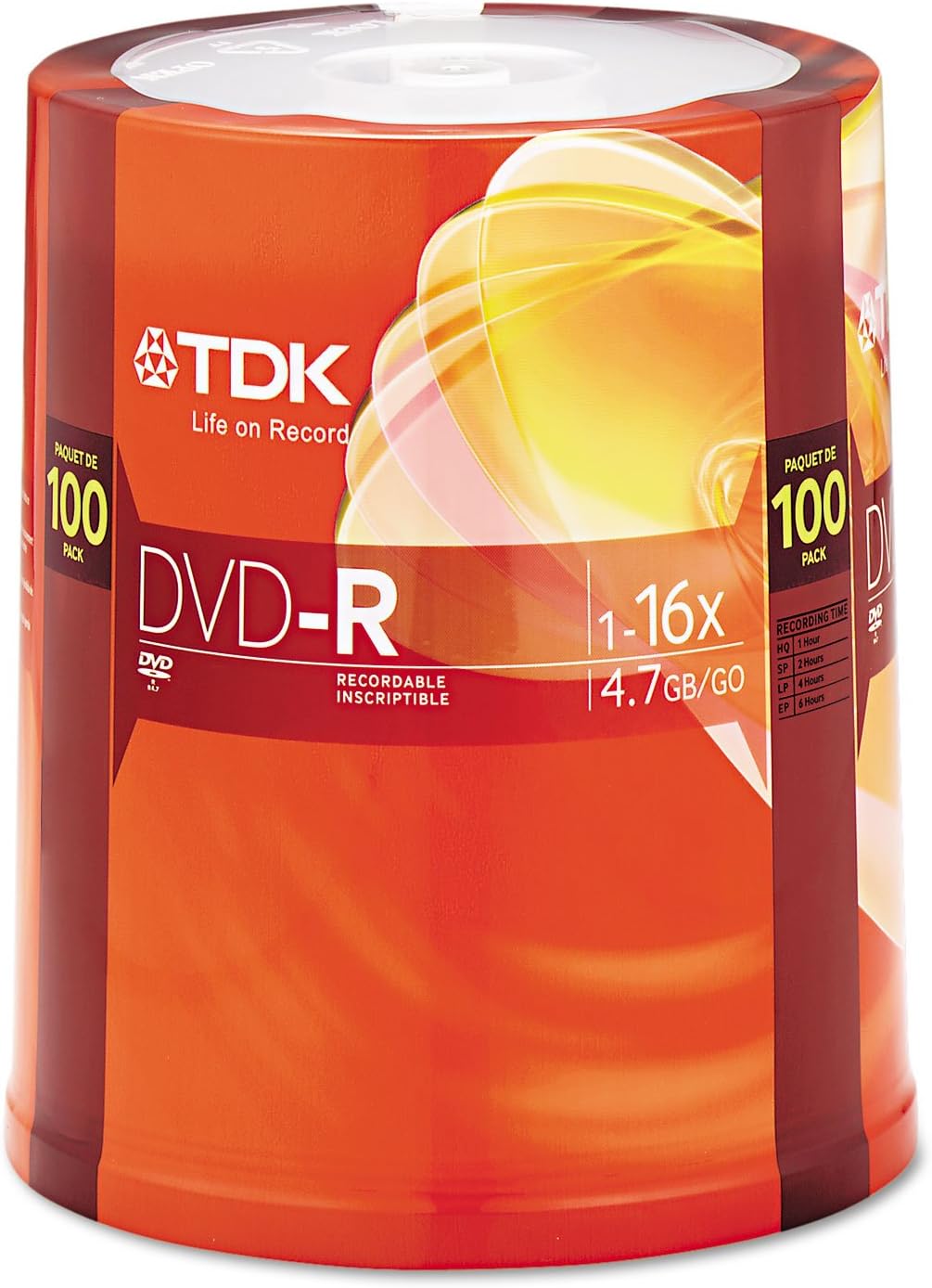 Imation 48520 Dvd-R Discs, 4.7Gb, 16X, Spindle, 100/Pack