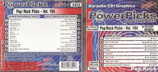 POWERPICKS HOT CHART HITS - POP/ROCK VOL. 194 (KARAOKE CD+G) [Audio CD] Version made poplar by: Fuel/ Unwritten Law/ Stone Sour/ Socialburn/ Zwan/ Donna/ Foo Fighters/ Sodium/