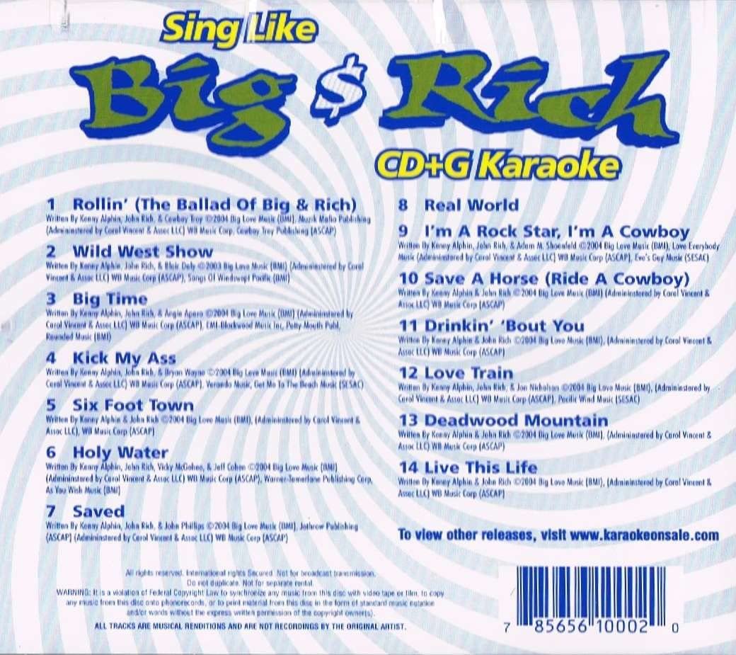 Sing Like Big & Rich / Horse of a Difference - American Karaoke Supply CD+G (Instrumental Karaoke CD+G) [Audio CD] Sing Like Big & Rich
