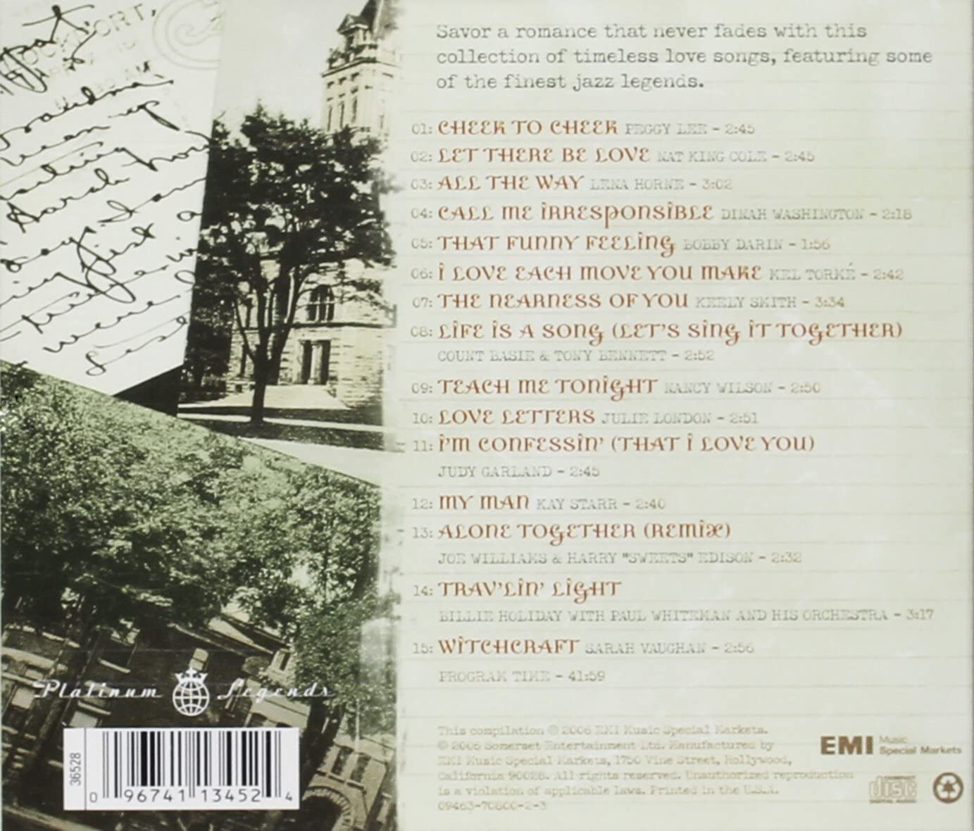 Timeless Romance (featuring some of the finest jazz legends) (Audio CD)