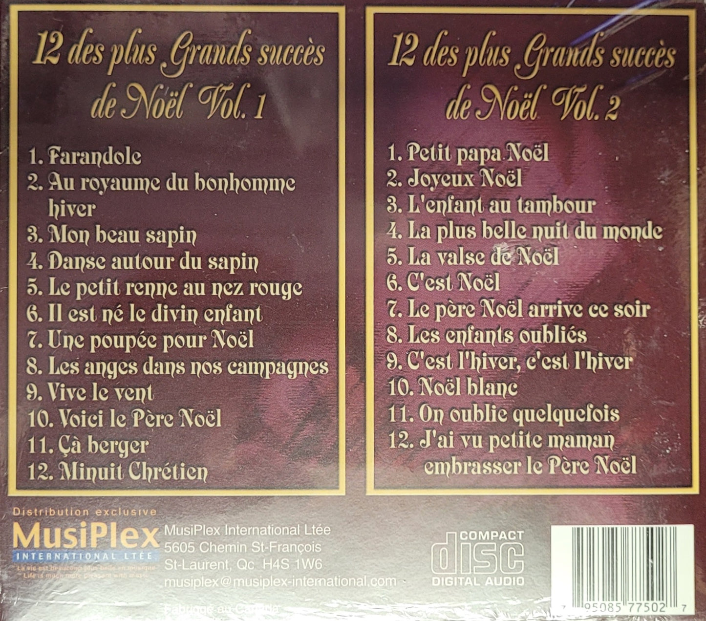 24 Des Plus Grands Succes de Noel - Volume 1 & 2 [Audio CD]Artistes Variés