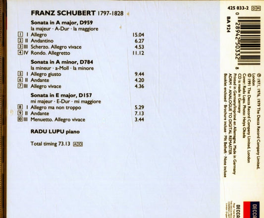 Schubert;Wanderer [Audio CD] Franz Schubert, Wilhelm Kempff