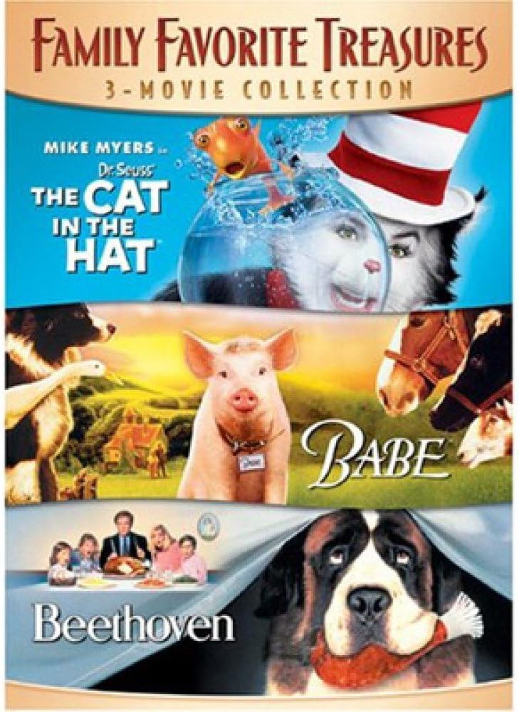 Family Favorite Treasures 3-Movie Collection (Dr. Seuss' The Cat in the Hat / Babe / Beethoven) [DVD]