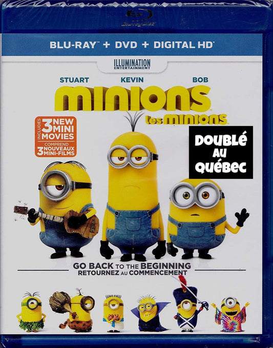 Les Minions (English/French) 2015 (Widescreen) Doublé au Québec [Blu-ray + DVD + Digital HD]