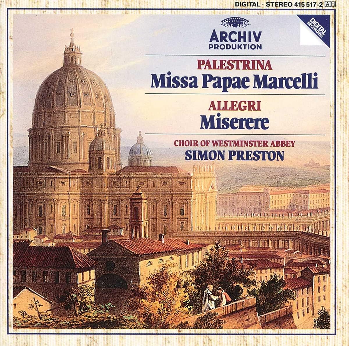 Palestrina: Missa Papae Marcelli / Allegri: Miserere [Audio CD] PRESTON