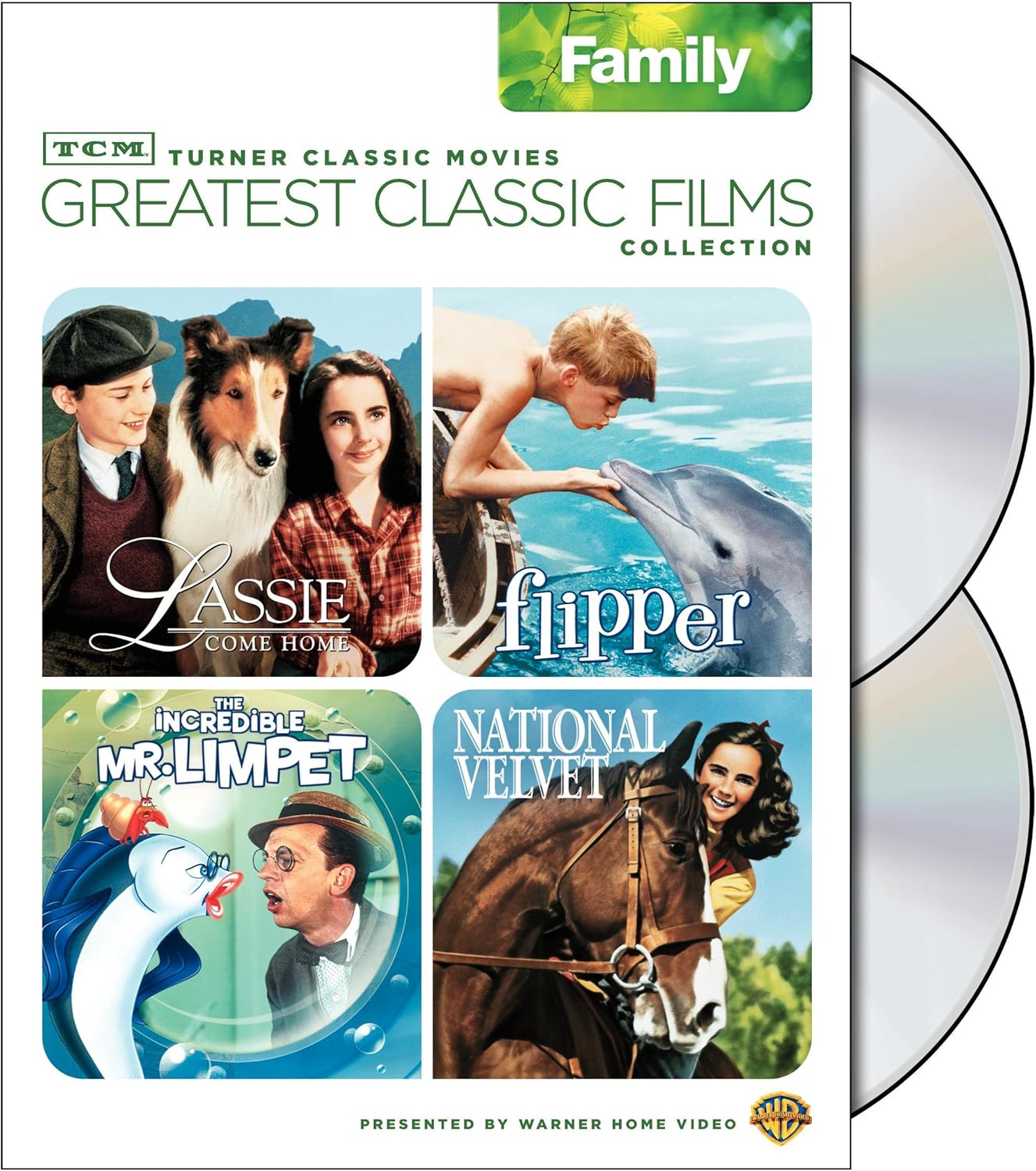 TCM Greatest Classic Films Collection: Family (Lassie Come Home / Flipper / The Incredible Mr. Limpet / National Velvet) [DVD]