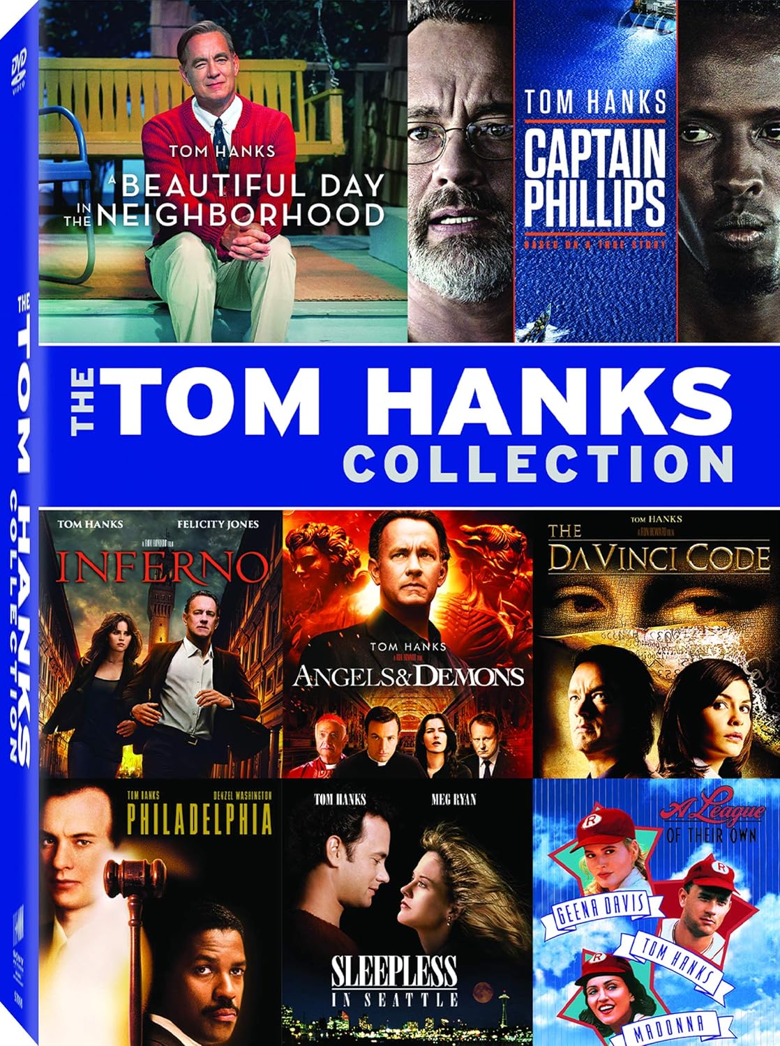 Tom Hanks Collection (angels and Demons / a Beautiful Day In the Neighborhood / Captain Phillips / Da Vinci Code / Inferno (2016) / a League of Their Own (1992) / Philadelphia / Sleepless In Seattle) (bilingual) [DVD]
