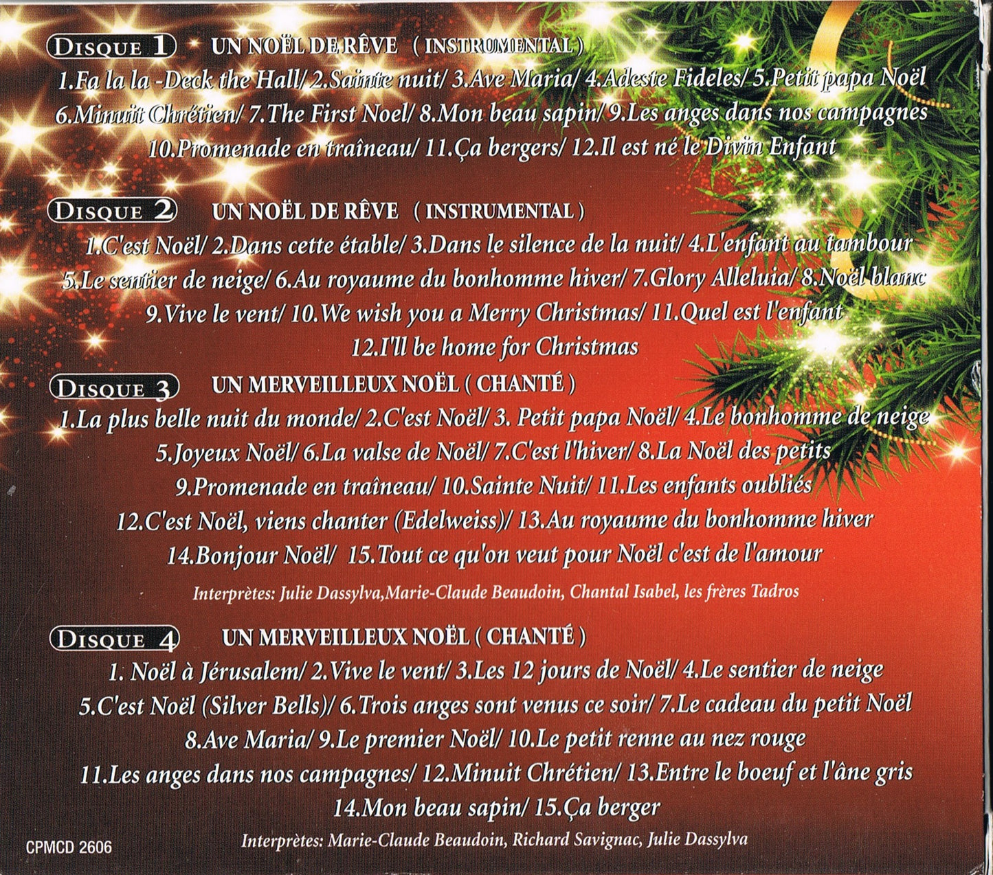 Un Fabuleux Noel (Coffret 4 CD incluant: Un Merveilleux Noel ''Chanté'' & Un Noel de Reve ''Instrumental'')