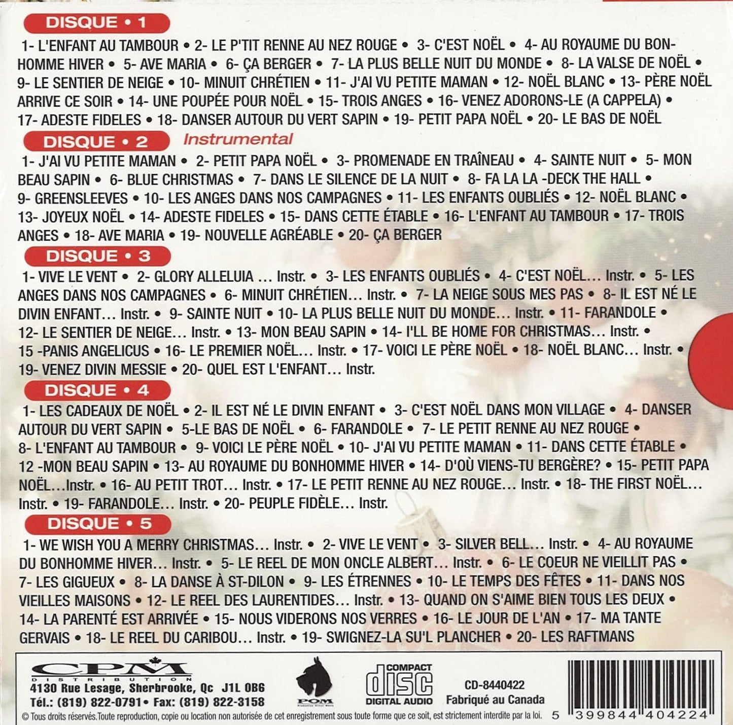 100 Chansons & Melodies (Chanté et instrumental - 5 Disques Compacts) [Audio CD] Artistes variés