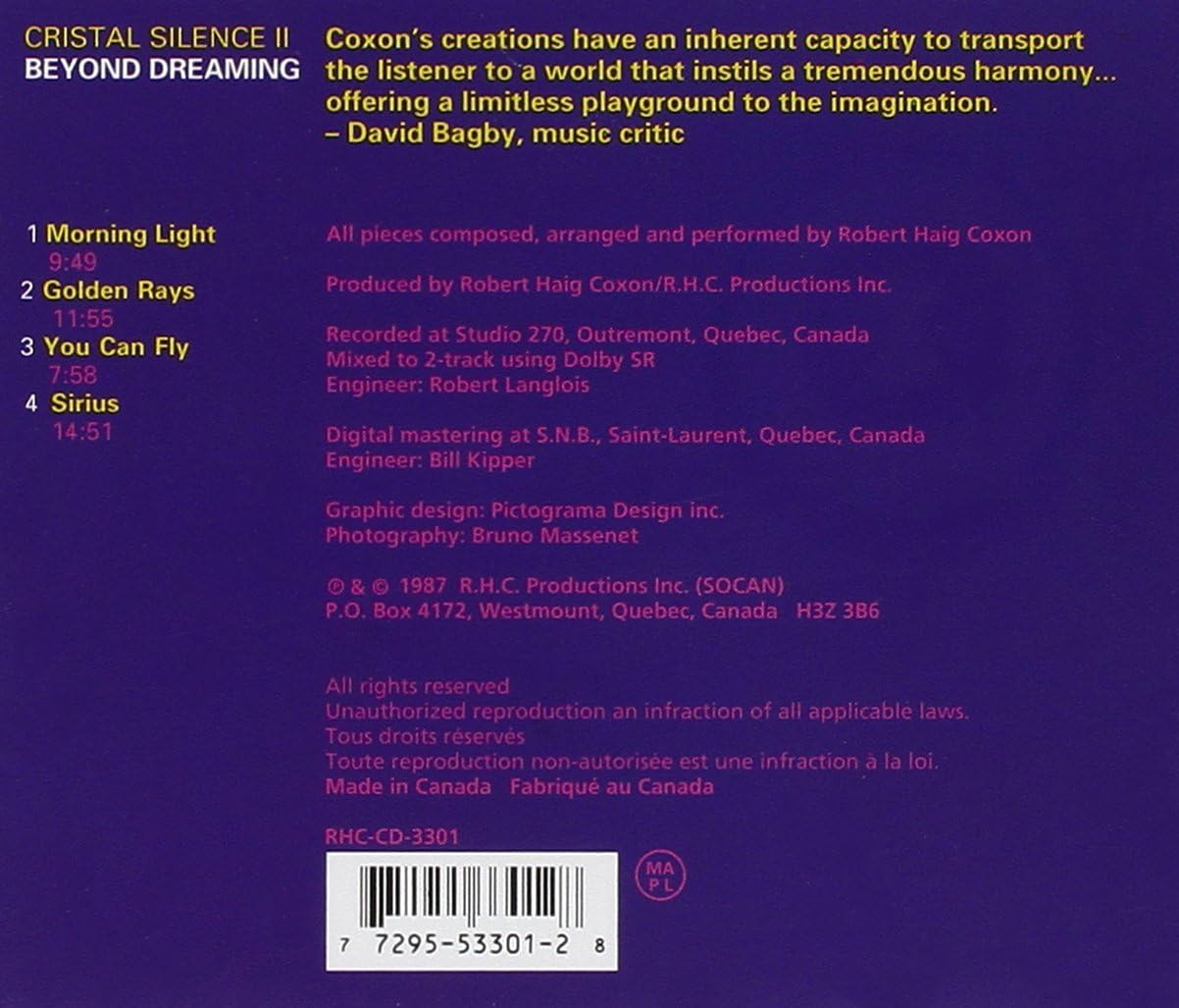 Cristal Silence II- Beyond Dreaming [Audio CD] Coxon, Robert Haig