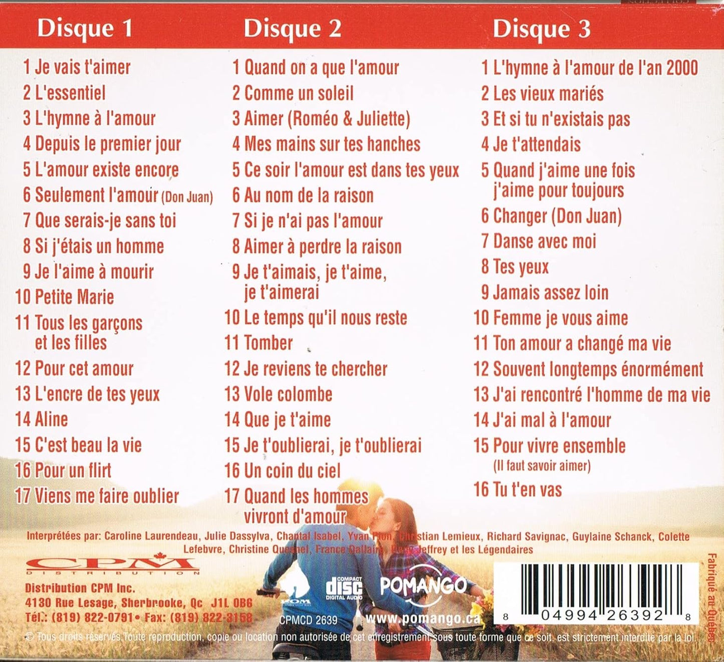 50 Plus Belles Chansons D'Amour 3CD [Audio CD] Artistes Variés