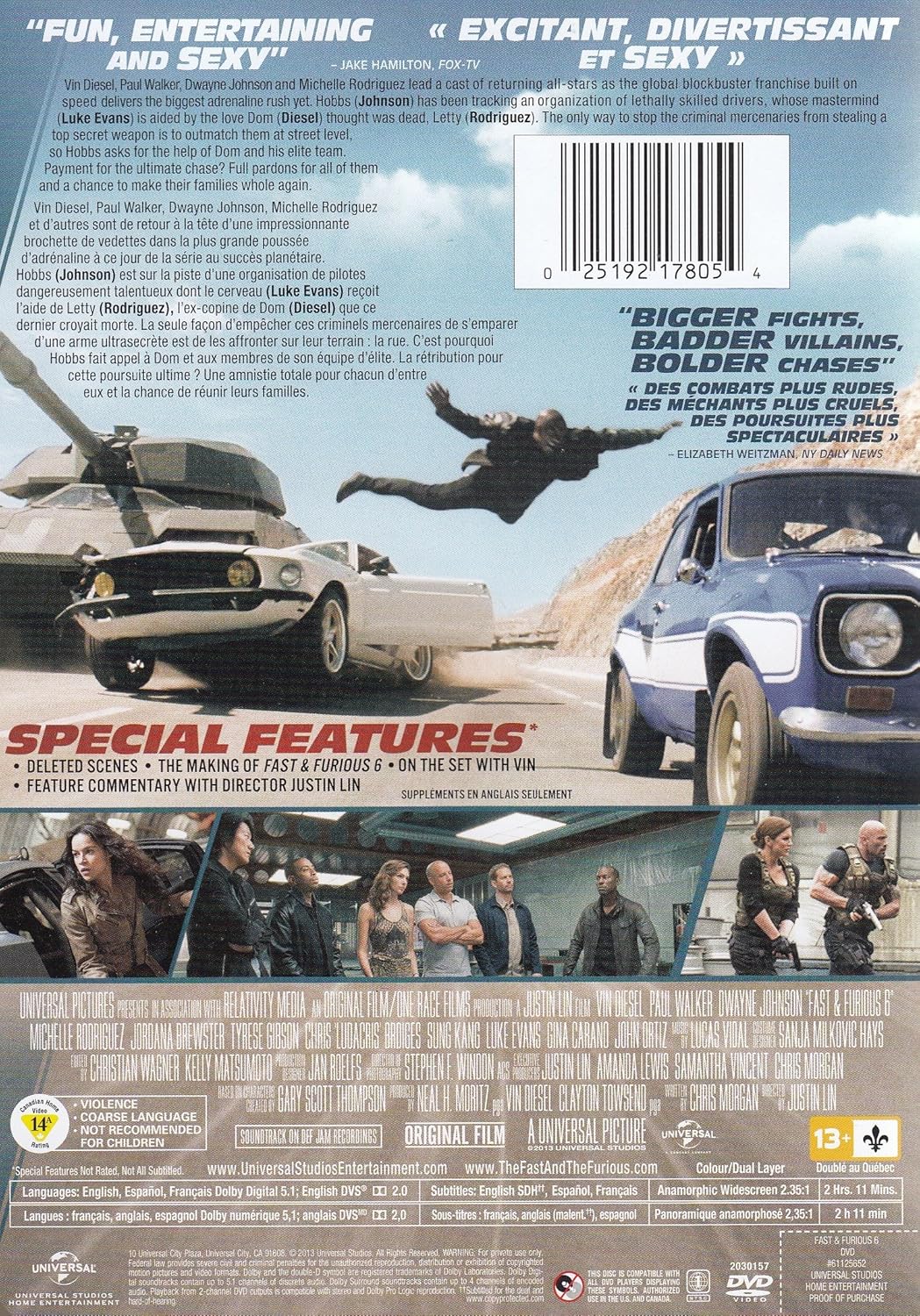 Fast & Furious 6 / Rapides et Dangereux 6 (Bilingual) [DVD] [2013]