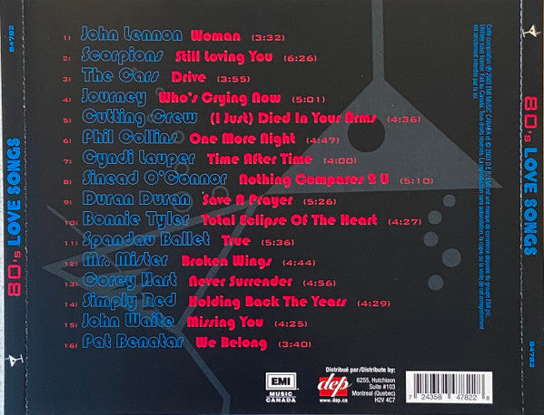 80's Love Songs (Original Artists, Original Songs) [audioCD] Various Artists
