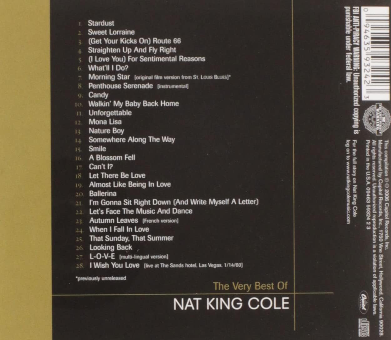 Very Best Of [Audio CD] Nat King Cole