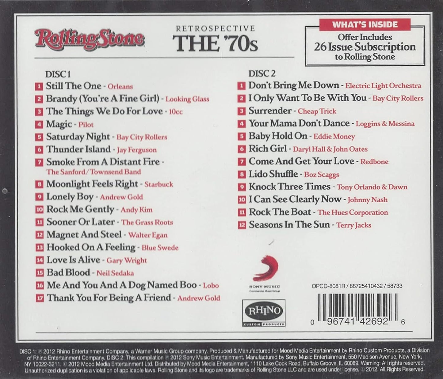 Rolling Stone: Retrospective The 70s (2CD) [audioCD] Various Artists
