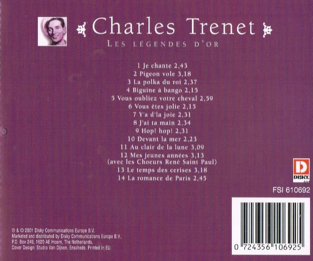 Les Légendes D'Or (incluant 14 succès) [Audio CD] Charles Trenet