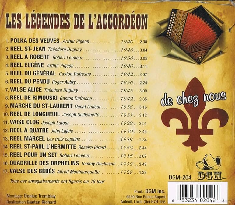 LES LÉGENDES DE L'ACCORDÉON DE CHEZ NOUS (1929-1950)