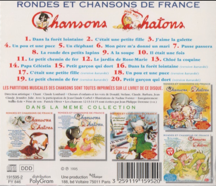 Chansons Pour Nos Chatons, Volume 6 [Audio CD] Claude Lombard