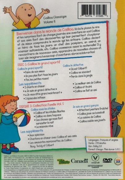 Caillou (Caillou Classique/ Vol. 6) (Bilingual) [DVD]