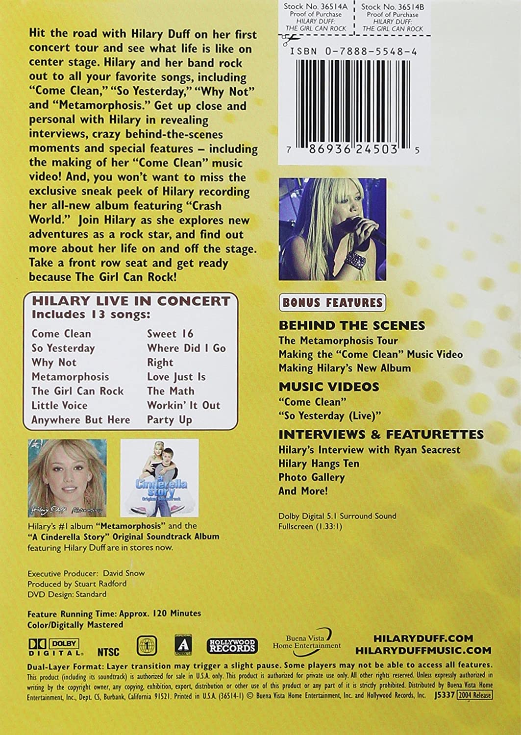 HILARY DUFF - THE GIRL CAN ROCK [DVD]
