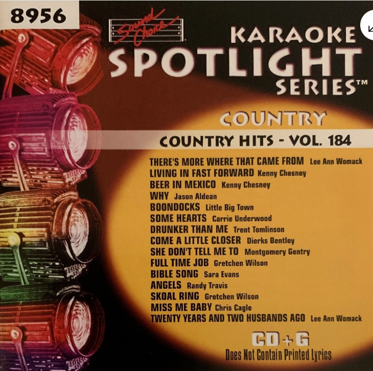 KARAOKE SPOTLIGHT - COUNTRY HITS VOL. 184 (CD+G) [Audio CD] Sound Choice