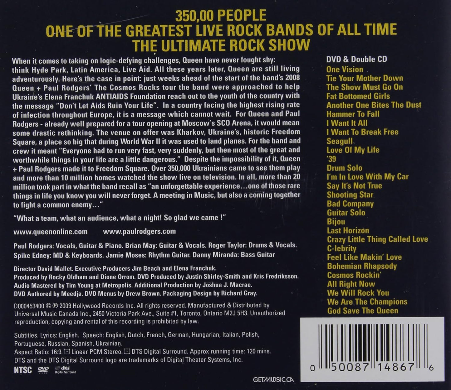Live in Ukraine (2008) [CD + DVD] [Audio CD] Paul Rodgers and Queen