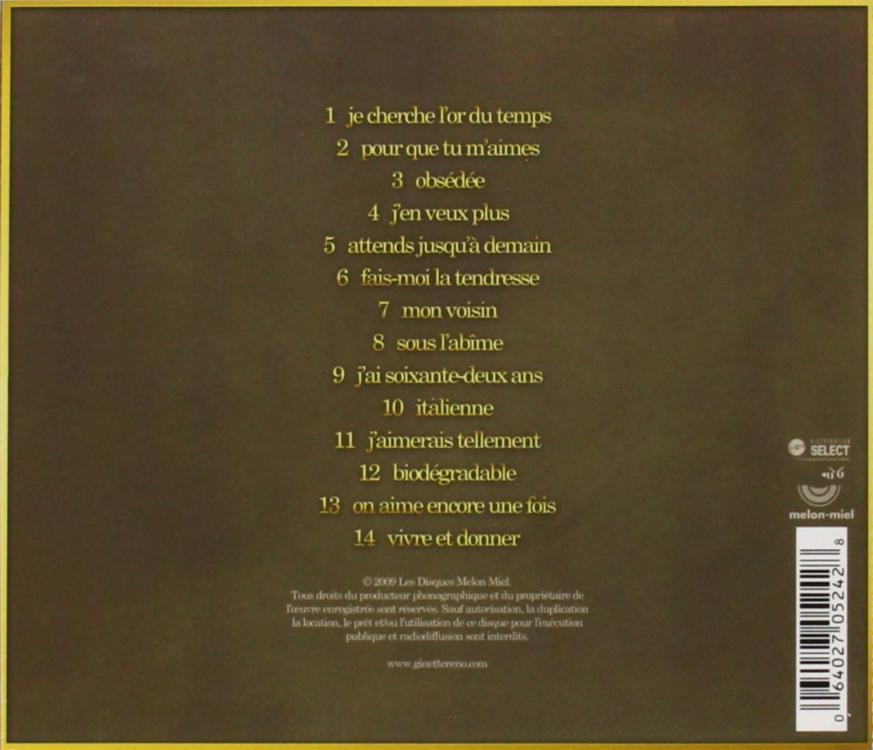 Fais Moi La Tendresse [Audio CD] Ginette Reno