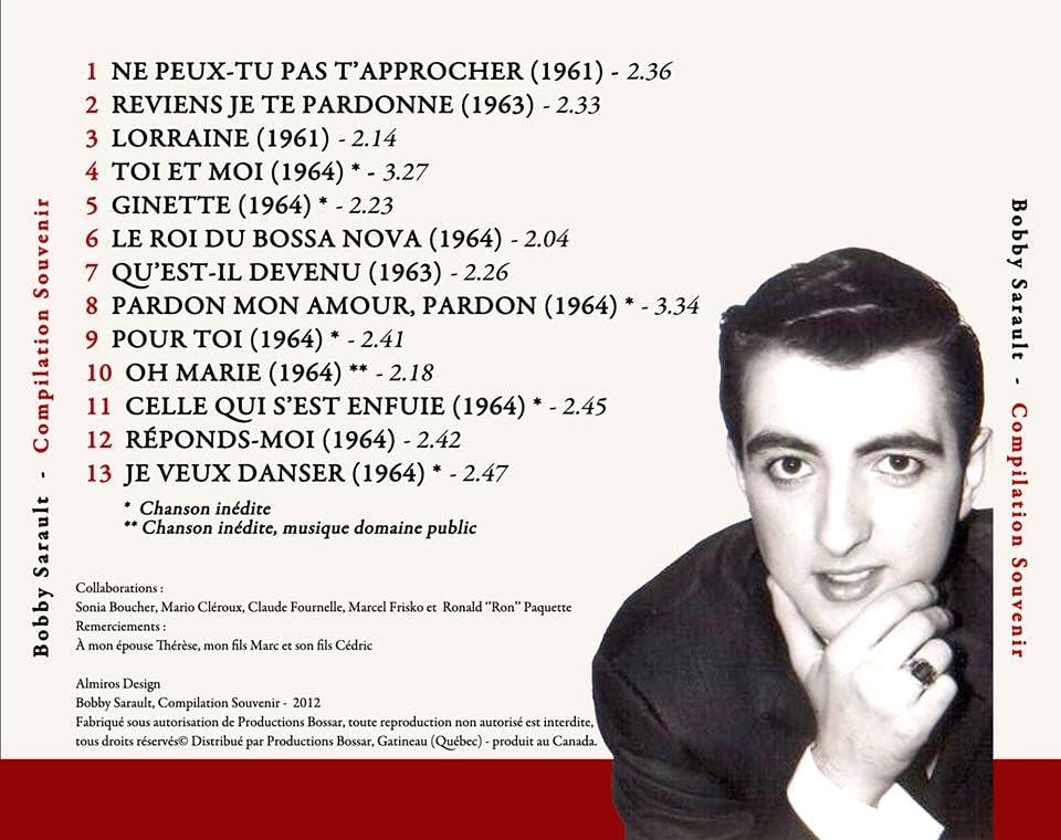 Compilation Souvenir Bobby Sarault [Audio CD] Bobby Sarault