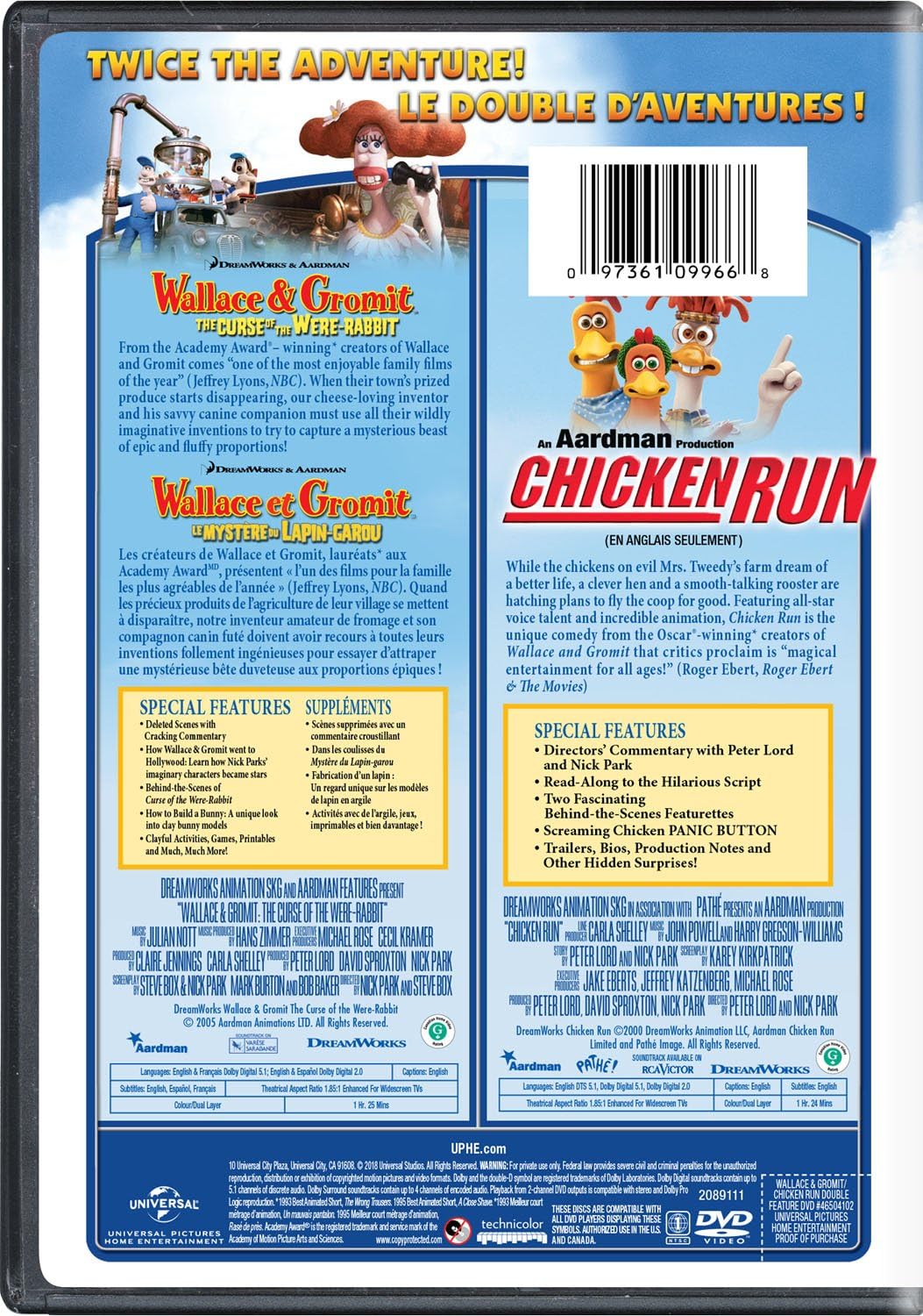 Wallace & Gromit: The Curse of the Were-Rabbit / Chicken Run (Double Feature) [DVD]