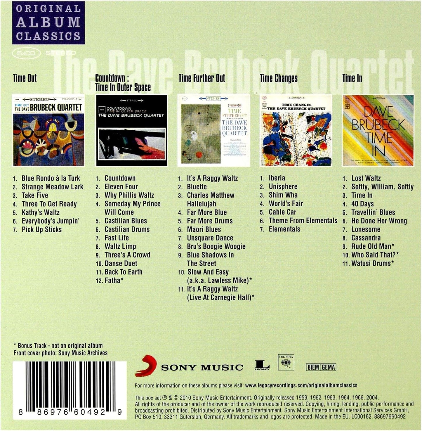 Original Album Classics [Audio CD] The Dave Brubeck Quartet