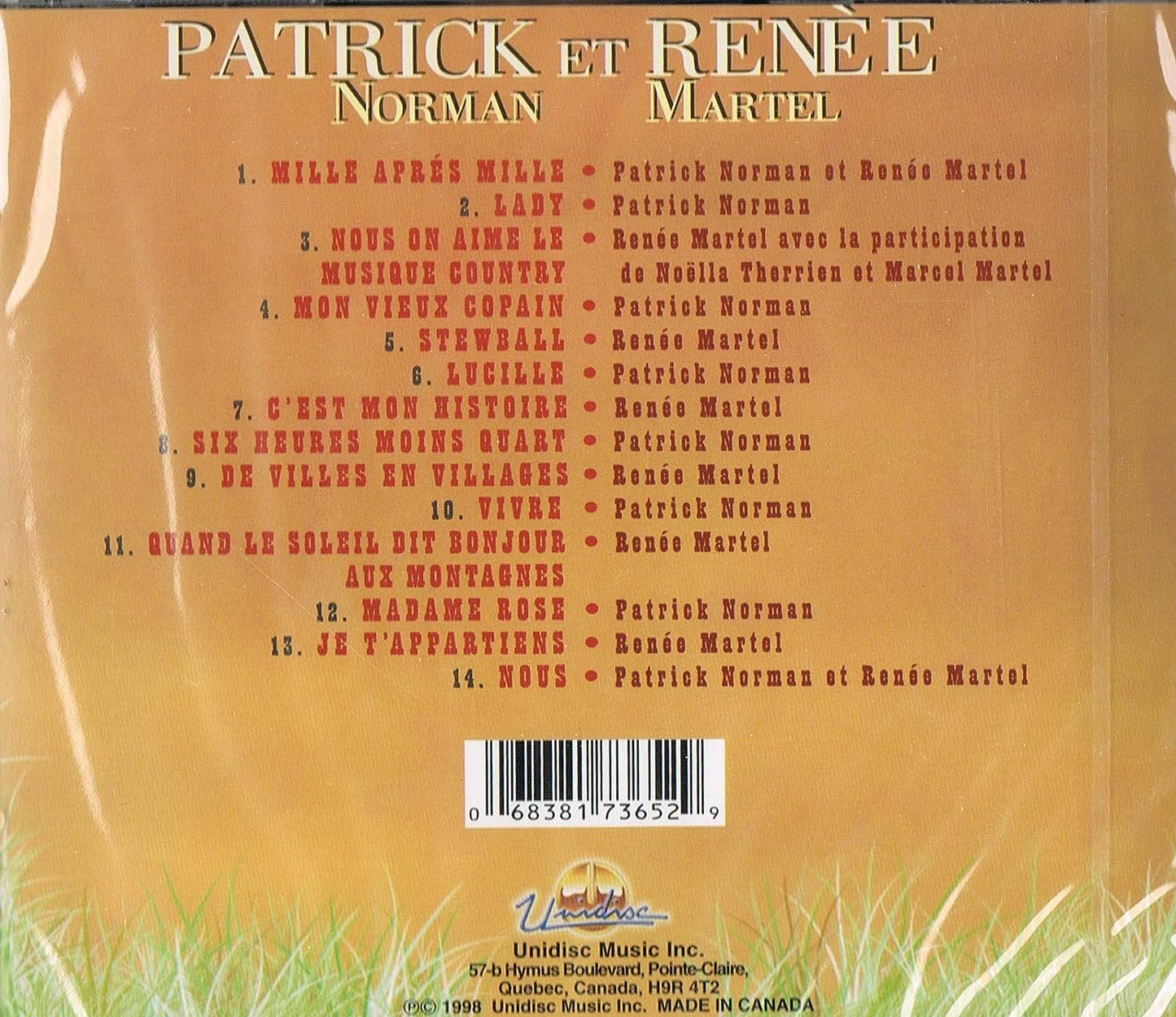 Patrick et Renée / Country Grands Succes [Audio CD] Patrick Norman et Renée Martel