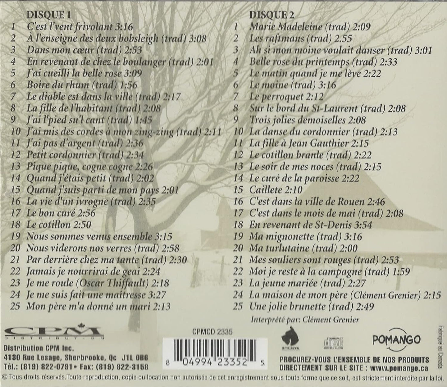 50 Chansons a Repondre avec Clement Grenier (2CD) [Audio CD] Clement Grenier