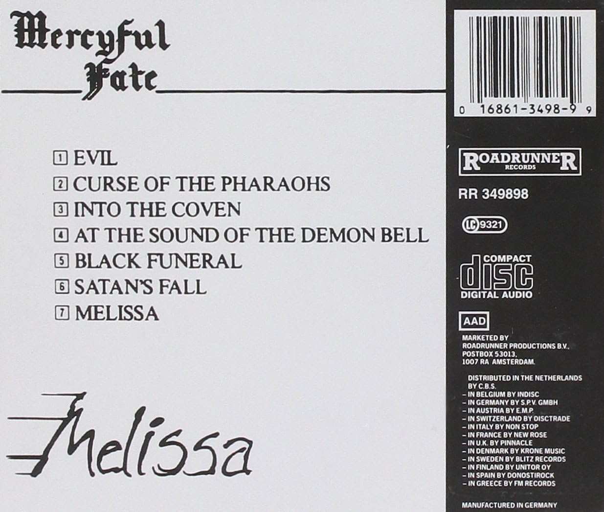 Melissa [Audio CD] Mercyful Fate