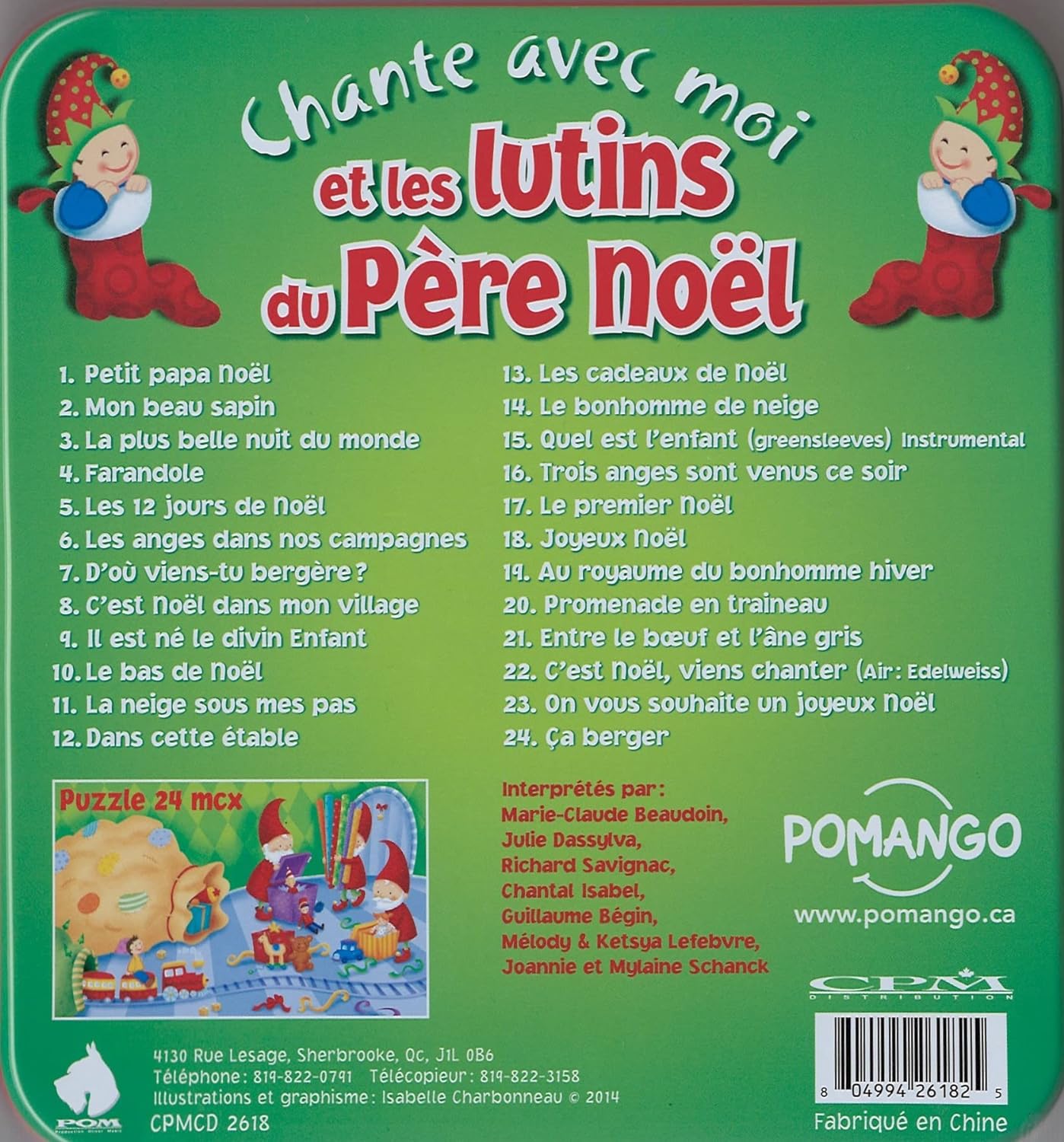 Chante Avec Moi et Les Lutins du Pere-Noel (Boite de Metal avec Casse Tete a l'interieur)
