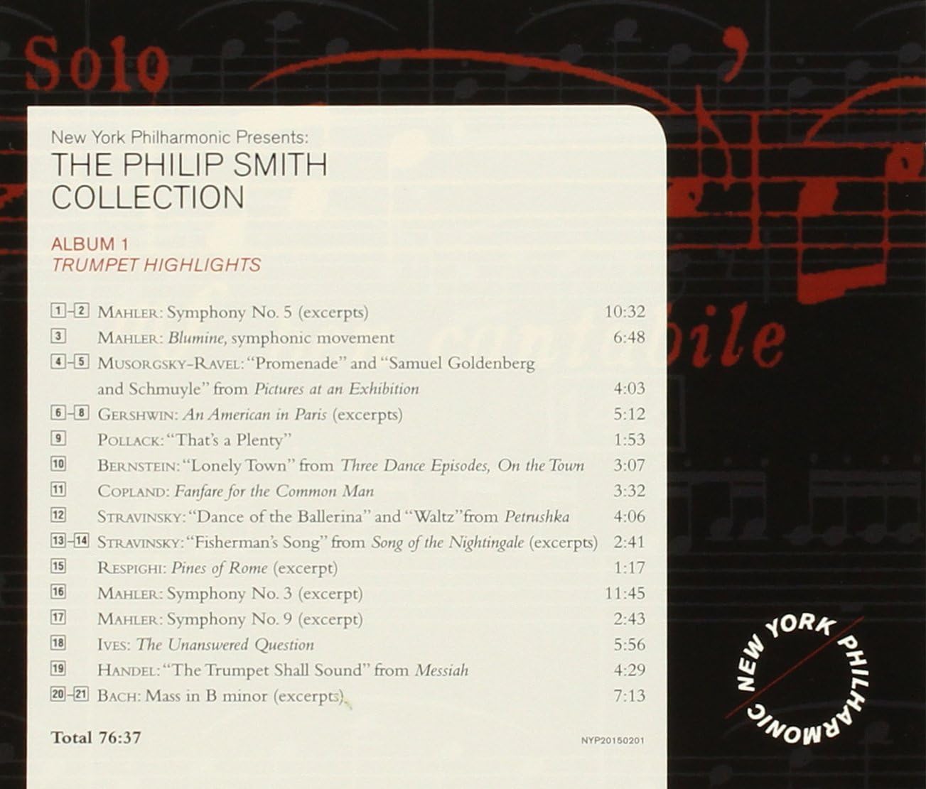 The Philip Smith Collection - Trumpet Highlights, Vol. 1 [Audio CD] Philip Smith; New York Philharmonic and Johann Sebastian Bach