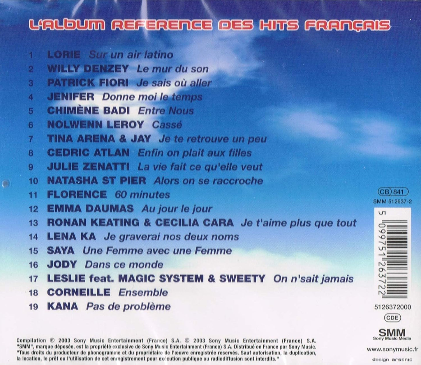 Hits France 2003 / L'Album Référence Des Hits Francais [audioCD] Artistes Varies