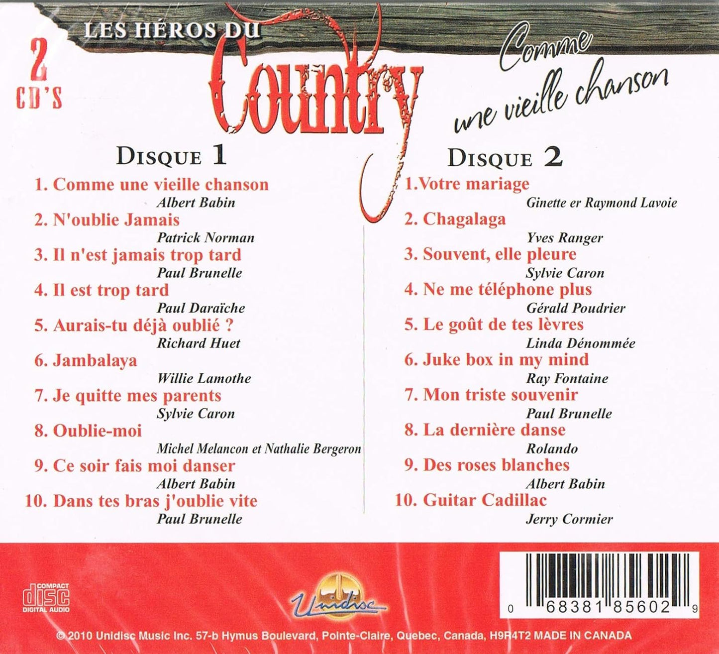 Les Héros du Country - Comme Une Vieille Chanson (2CD)