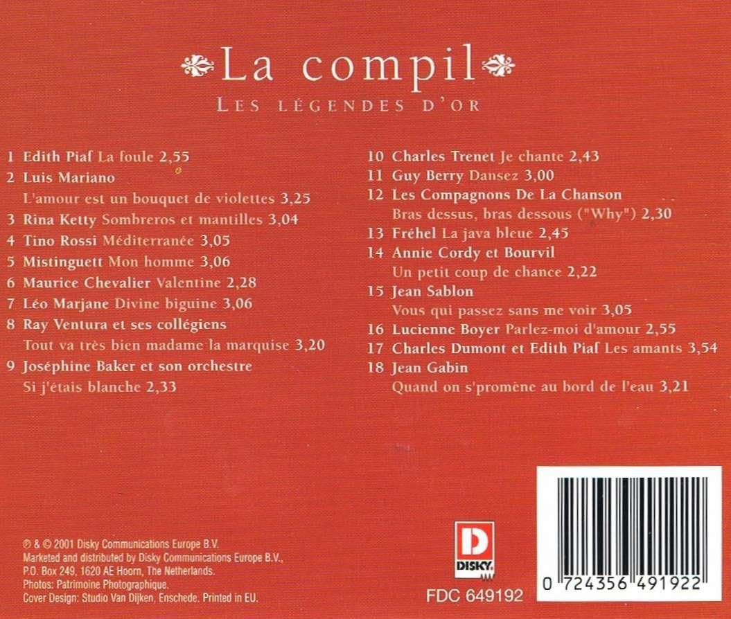 Les Légendes D'Or, La Compil Volume 1  [Audio CD] Artistes Variés