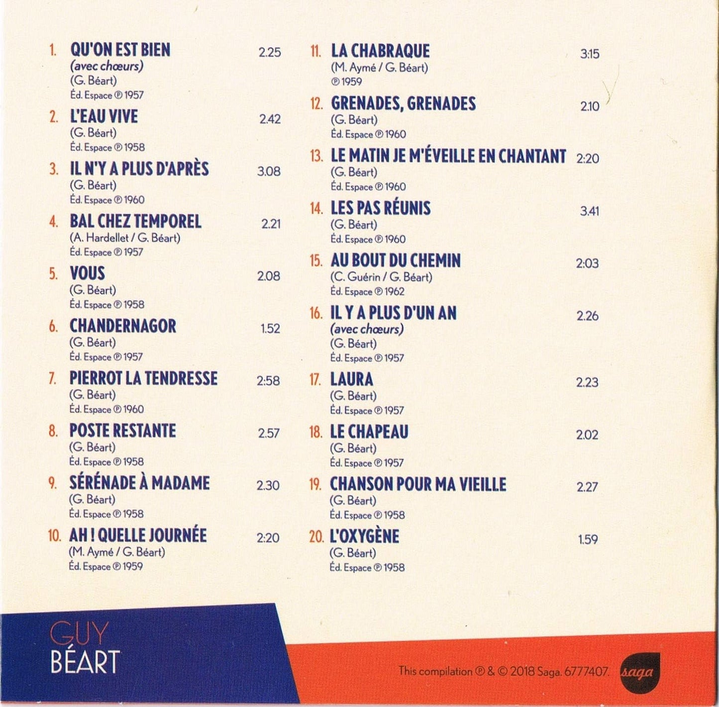 Guy Béart / Artistes Francais de Légende (pochette carton format 12 x 12 cm) [Audio CD] Guy Béart