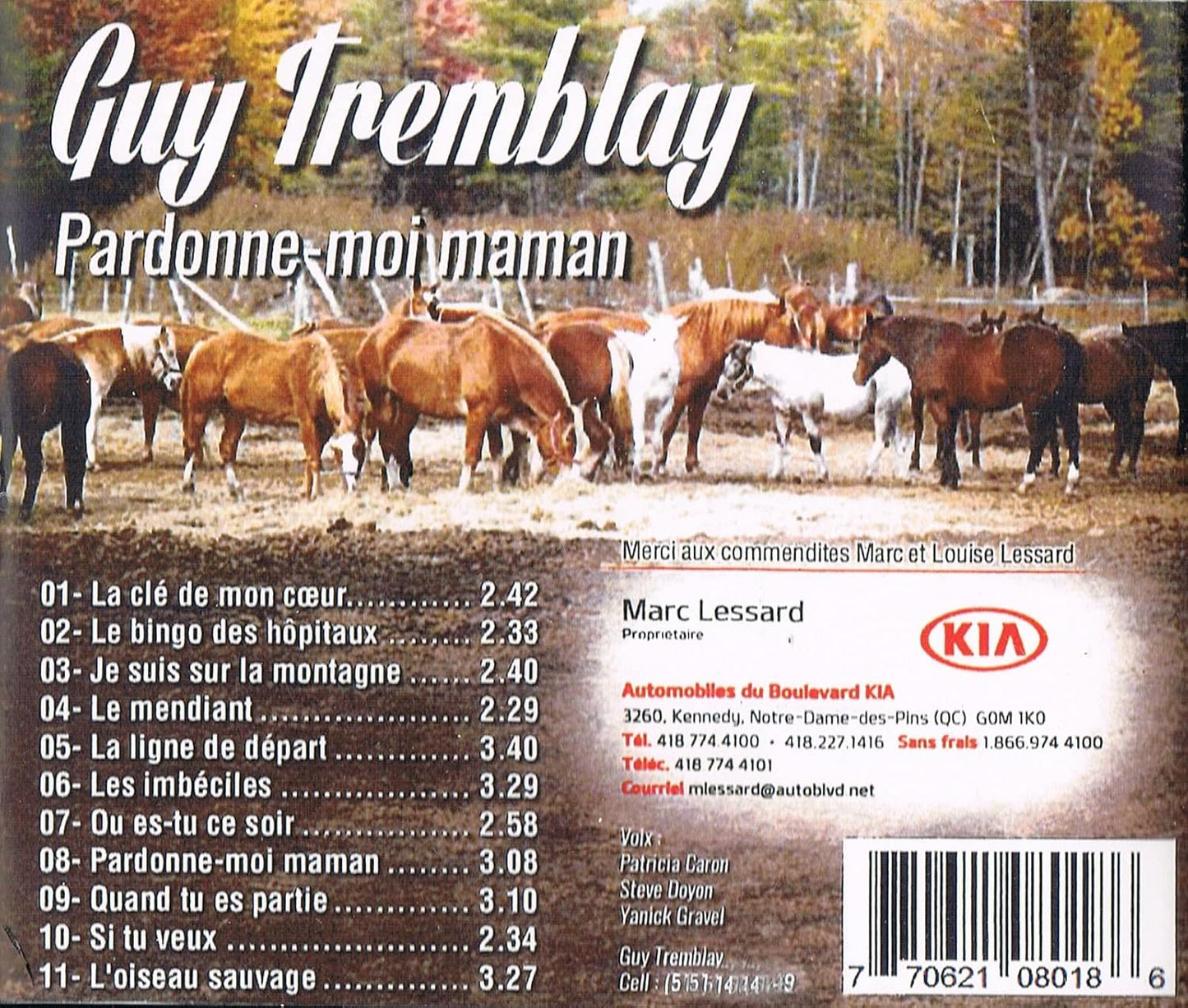 Pardonne-Moi Maman [Audio CD] Guy Tremblay