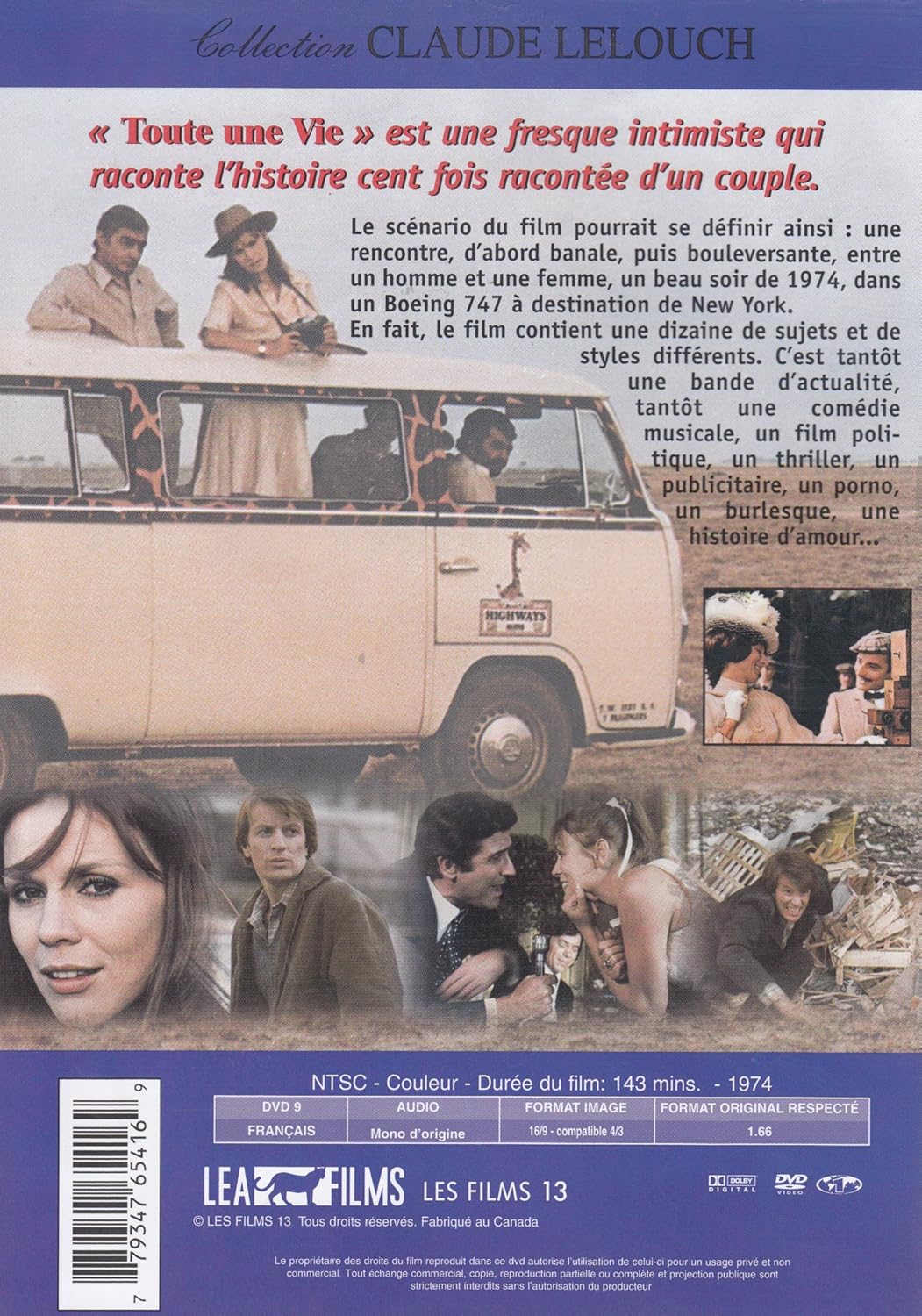 Claude Lelouch/Toute Une Vie (Version Francaise Seulement) [DVD]