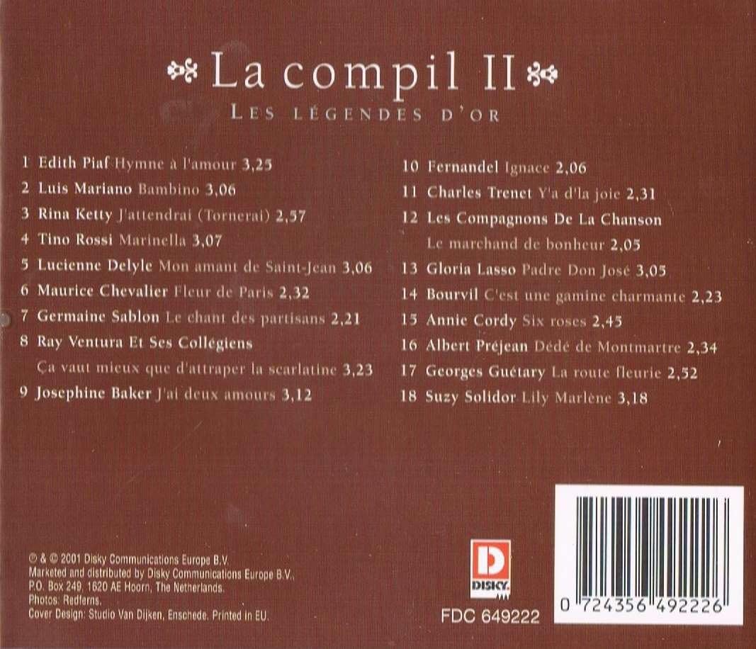 Les Légendes D'Or, La compil II  [Audio CD] Artistes variés
