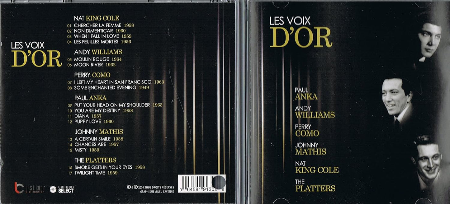 Les voix d’or [Audio CD] Various Artists, Nat King Cole, Perry Como, Andy Williams, Paul Anka, Johnny Mathis and The Platters