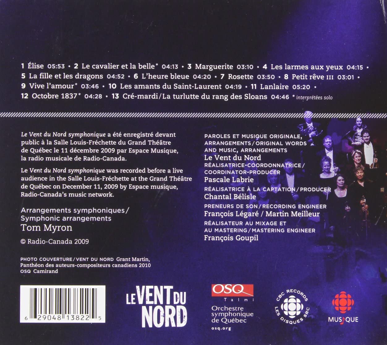 Symphonique [Audio CD] Le Vent Du Nord and Orchestre Symphonique de Québec