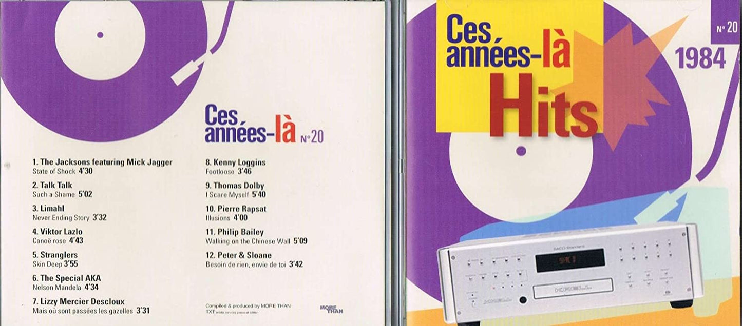 Ces Annees-La/ Hits 1984 (No 20) Artistes Originaux [Audio CD] The Jacksons feat Mick Jagger/ Talk Talk/ Limahl/ Viktor Lazlo/ Stranglers/ The Special AKA/ Lizzy Mercier Descloux/ Kenny Loggins/ Thomas Dolby/ Pierre Rapsat/ Philip Bailey/ Peter & Sloane/