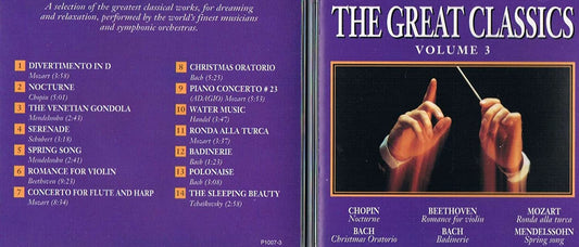 The Great Classics/ Volume 2 (Mozart/ Chopin/ Mendelssoln/ Schubert/ Beethoven/ Mozart/ Bach/ Handel/ Tchaikovsky) [Audio CD] Symphonic Orchestras and Mozart/ Chopin/ Mendelssoln/ Schubert/ Beethoven/ Mozart/ Bach/ Handel/ Tchaikovsky/