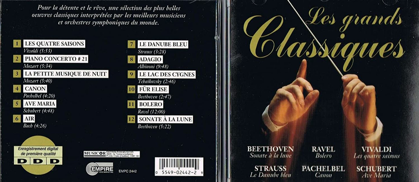 Les Grands Classiques [Audio CD] Les Disques Empire and Vivaldi/ Mozaer/ Pachelbel/ Schubert/ Bach/ Strauss/ Albinoni/ Tchaikovsky/ Beethoven/ Ravel/